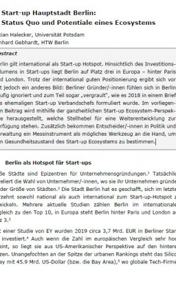 Startup Hauptstadt Berlin: Status quo und Potentiale eines Ecosystems